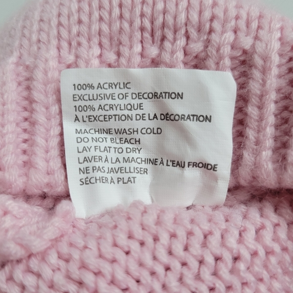 Cute Pink Teddy Bear Winter Beanie Hat - Picture 4 of 5